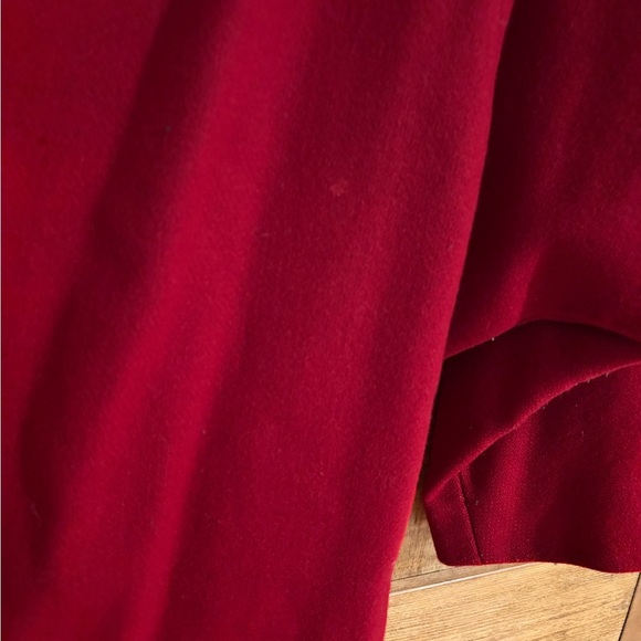 Vintage 80’s Red Wool Open Front Swing Coat - Picture 8 of 11